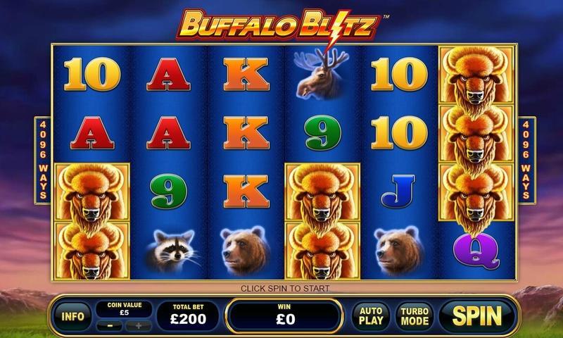 Playtech Buffalo Blitz Pokie Screenshot