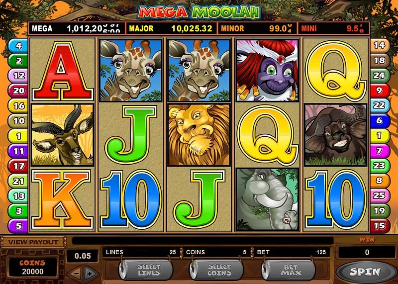 Microgaming Mega Moolah Pokie Screenshot