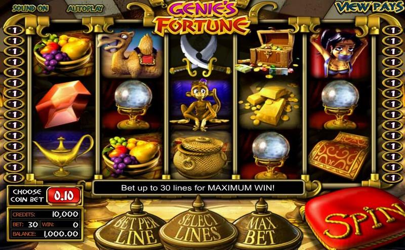 Betsoft Three Wishes Genies Fortune Pokie Screenshot